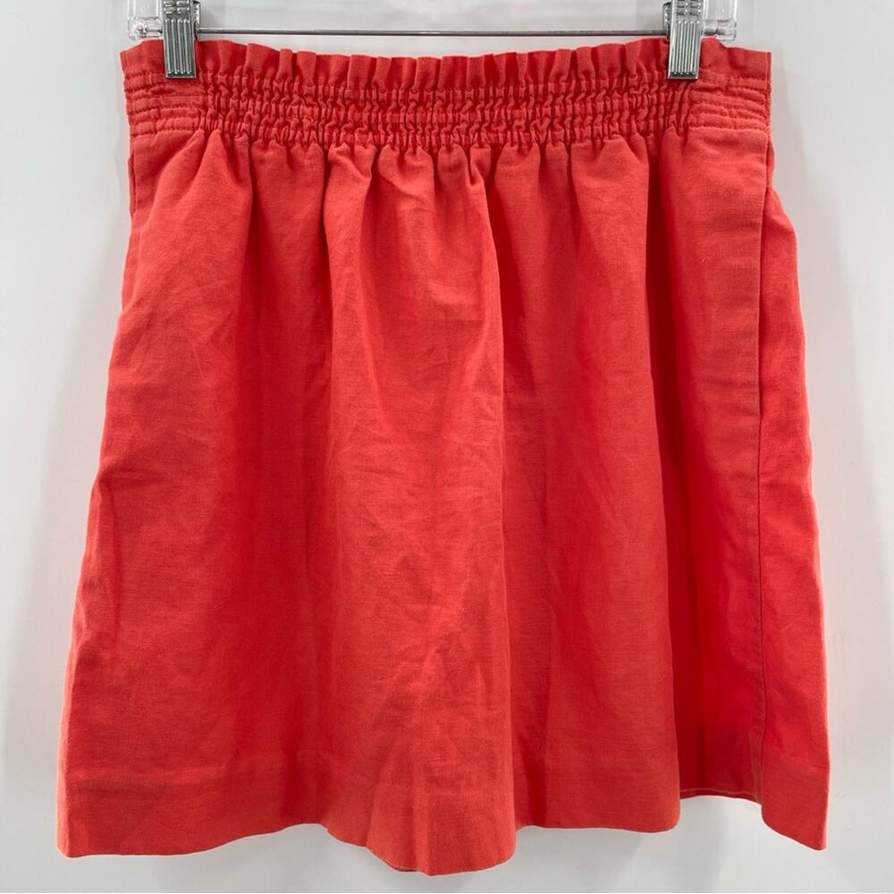 J. Crew Linen Cotton Blend Pull On Stretch Waistband Comfy Mini Skirt Size 12
